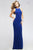Charming High Neck Jersey Dress with Cutout Sheer Back 7779