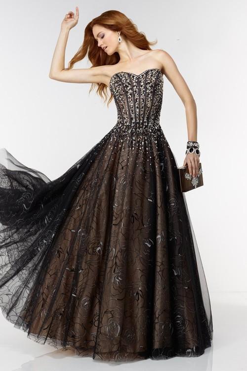 Alyce Paris - 6581 Prom Dress in Black Silver