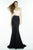 Alyce Paris - B'Dazzle - 442484 Pearl Beaded Bodice Mermaid Evening Gown - Black and White