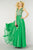 Alyce Paris - 6418 Sleeveless Applique Plunging Gown in Green