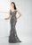Montage by Mon Cheri 217942 Embroidered Ruched Sheath Gown - 1 pc Smoke in Size 18 Available
