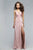 Classy Satin Dress with Plunging Neckline and High Side Slit 7755E