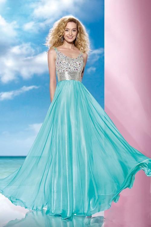 Alyce Paris B'Dazzle - 35599 Dress in Aqua-Blue