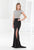 Terani Couture - E3759 Bejeweled Cap Sleeve Evening Dress in Black