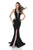 Terani Couture - 1611P0214A Cutout Detailed Mermaid Gown in Black