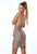 Terani Couture - 151C0236A Bandage Peplum Cocktail Dress in Brown