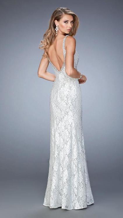 La Femme - Prom Dress 22400, White/Silver