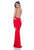 Terani Couture - 1612P0540A Cutout Bare Back Evening Dress  in Red