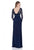 Terani Couture - 1611M0637A Classy Long Sleeve Sweetheart Evening Gown in Blue