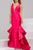 39814 Deep V-Neck Ruffled Mermaid Dress