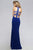 Charming High Neck Jersey Dress with Cutout Sheer Back 7779
