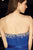 Alyce Paris - Strapless Bejeweled Straight Across Neckline Full Lace Cocktail Mini Dress 4398 In Blue