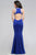 Delightful Mermaid Neoprene Dress with Illusion V Neckline and Side Cutouts 7792