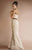 Daymor Couture - 1027 Strapless Ruffled Evening Gown in Neutral