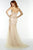 Alyce Paris - 6600 Faux Strapless Embellished Mermaid Gown In Neutral and Gold