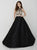 Tiffany Homecoming - Extravagant Scoop Neck A-line Satin Dress 16188 In Black and Neutral