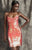 Theia - 881228 Sequined Spaghetti Strap Cocktail Dress in Orange