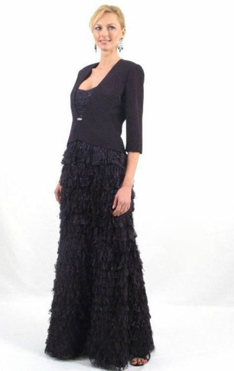 Daymor Couture - 1027 Strapless Ruffled Evening Gown in Purple