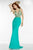 Alyce Paris  - 6524 Beaded V Neck Long Gown with Open Back in Green