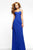 Embellished Draped Cut-out Long Evening Gown 7119