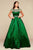 Mac Duggal - Embellished Sheer Bateau Ballgown in Green
