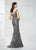 Mon Cheri Embroidered Ruched Sheath Gown 217942W - 1 pc Bronze In Size 18W Available In Smoke