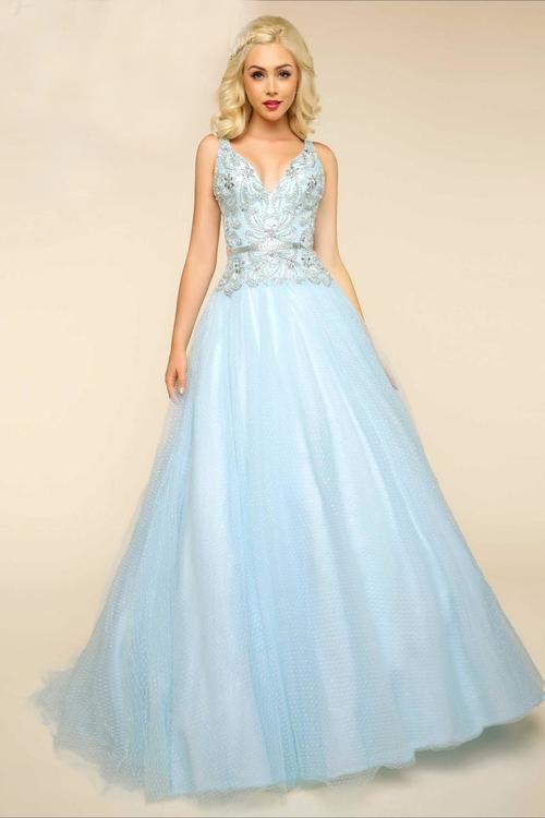 Mac Duggal - Ball Gowns Style 65705H in Blue