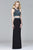 s7706 Jersey two-piece evening dress with beaded bust and lace-up back
