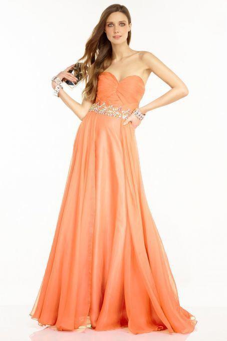 Alyce Paris B'Dazzle - 35808 Long Dress in Apricot