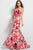 49655 Embellished Printed Mermaid Dress