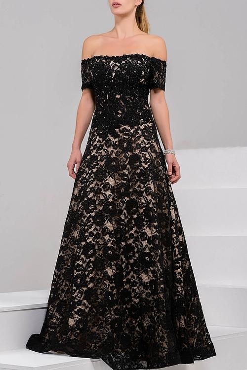 42828 Off-Shoulder Lace Ballgown