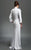 Daymor Couture - 211 Ruffle Accented Sheath Dress in White