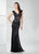 Montage by Mon Cheri - 217946W Cap Sleeve Intricate Lace Sheath Gown in Black