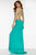 Alyce Paris  - 6524 Beaded V Neck Long Gown with Open Back in Green