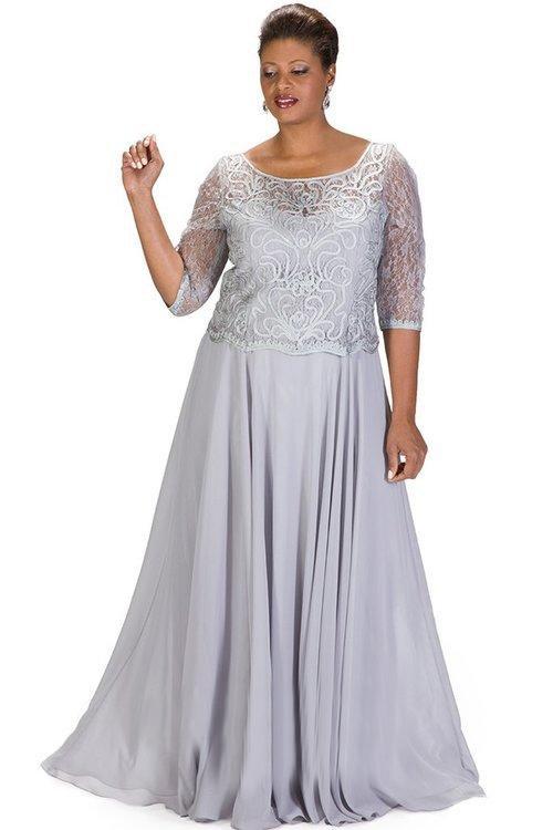 Long Lace Dress with Quarter Length Sleeves SC4097