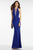 Alyce Paris - 35793 Plunging Illusion Halter Strap Lace Gown in Blue