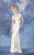Theia - 881459 Ruched Cap Sleeve Iridescent Long Gown