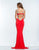 Terani Couture - 151P0063A Sophisticated Sleeveless Evening Gown in Orange
