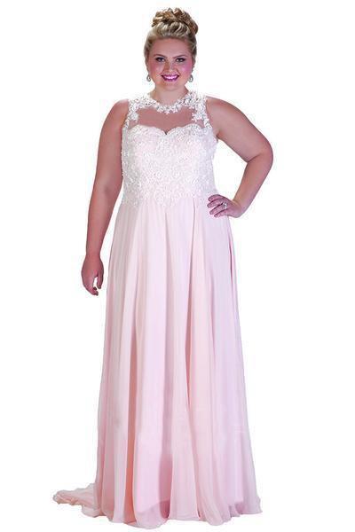 Illusion Jewel Neckline A-line Chiffon Dress SC7203