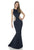 Terani Couture - 1611P0205A Sexy Halter Style Mermaid Gown in Black