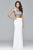 s7706 Jersey two-piece evening dress with beaded bust and lace-up back