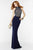 Alyce Paris  - 6529 Sleeveless Beaded Halter Long Gown in Blue