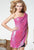 Terani Couture - H1907 Sequined One Shoulder Sheath Dress in Pink and Black