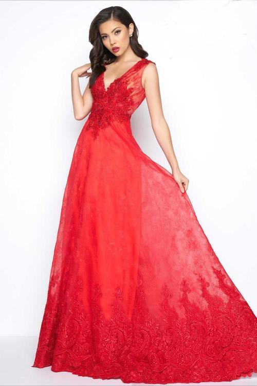 Mac Duggal - Black White Red Style 20056R