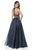 Terani Couture - 1612P1124A Illusion Halter Neck Ballgown in Blue