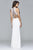 s7706 Jersey two-piece evening dress with beaded bust and lace-up back