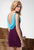 Terani Couture - H1946 Cowl Neck Ruched Cocktail Dress in Purple and Blue