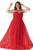 Tucked Bateau Illusion Chiffon A-Line Gown CE1525