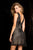 48734 V-Neck Beaded Cocktail Dress