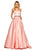 Sherri Hill - 52776 Two Piece Strapless Beaded Belt A Line Satin Dress In Pink